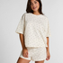 Zestaw Piżamowy Cotton Jersey Kr&oacute;tki, Biały
