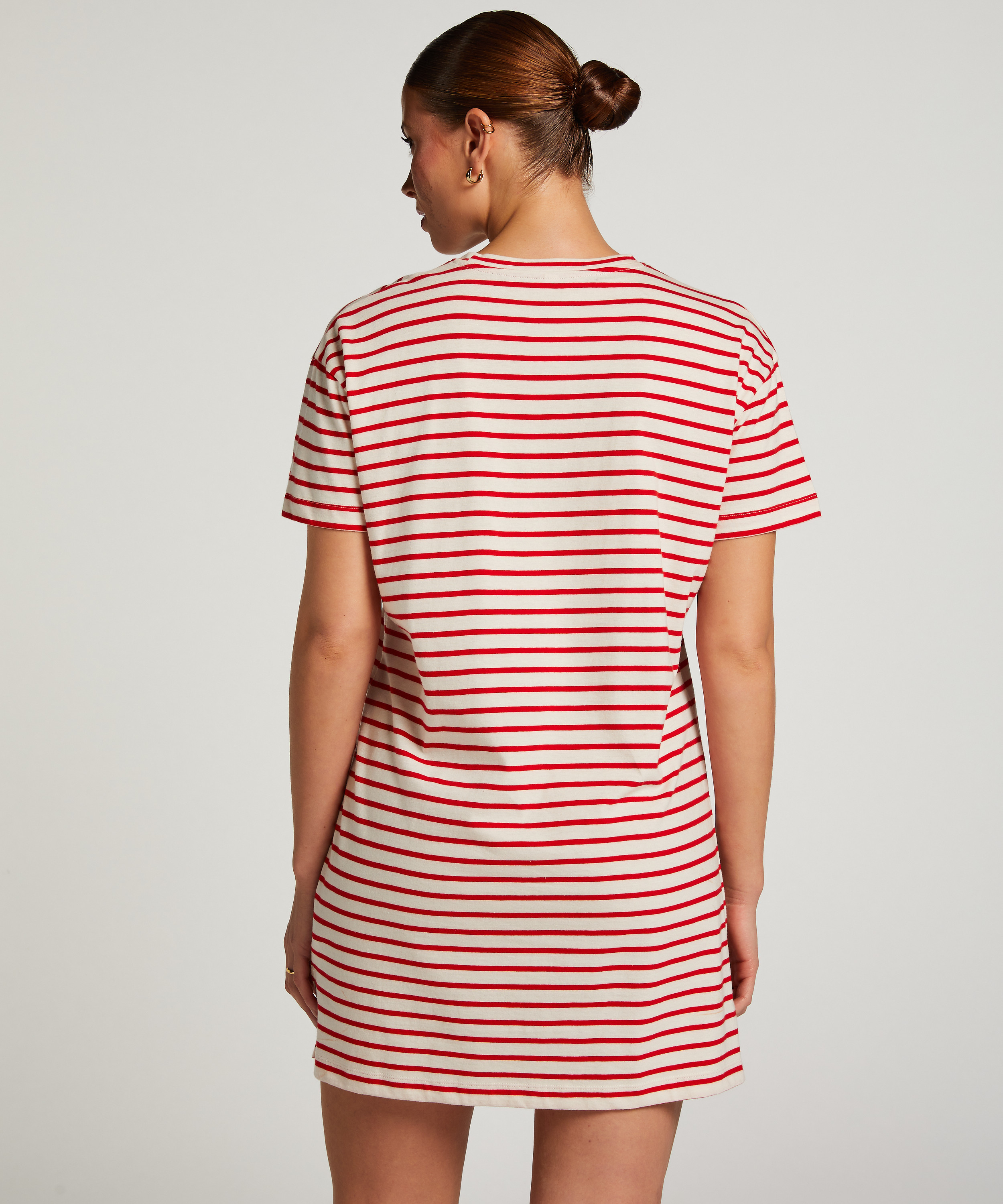 Koszula nocna z okrągłym dekoltem, Czerwony, main