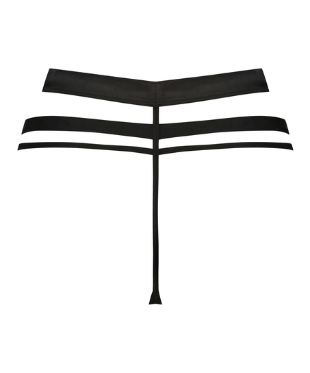 Wysoko wycięte stringi Kat, Czarny