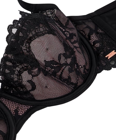 Nieuformowany biustonosz z fiszbinami Helena, Czarny