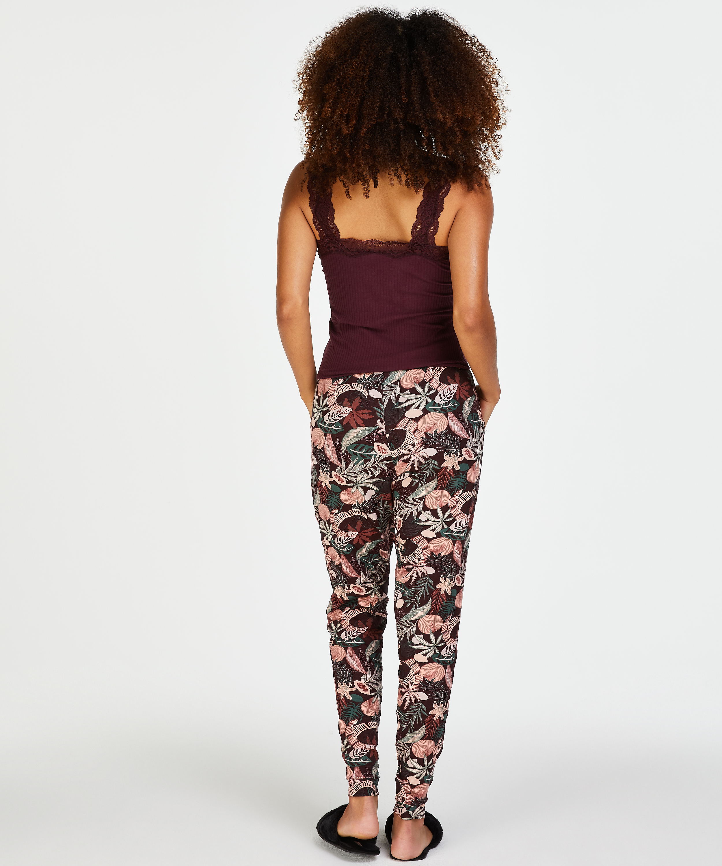 Dżersejowe spodnie od piżamy, Fioletowy, main