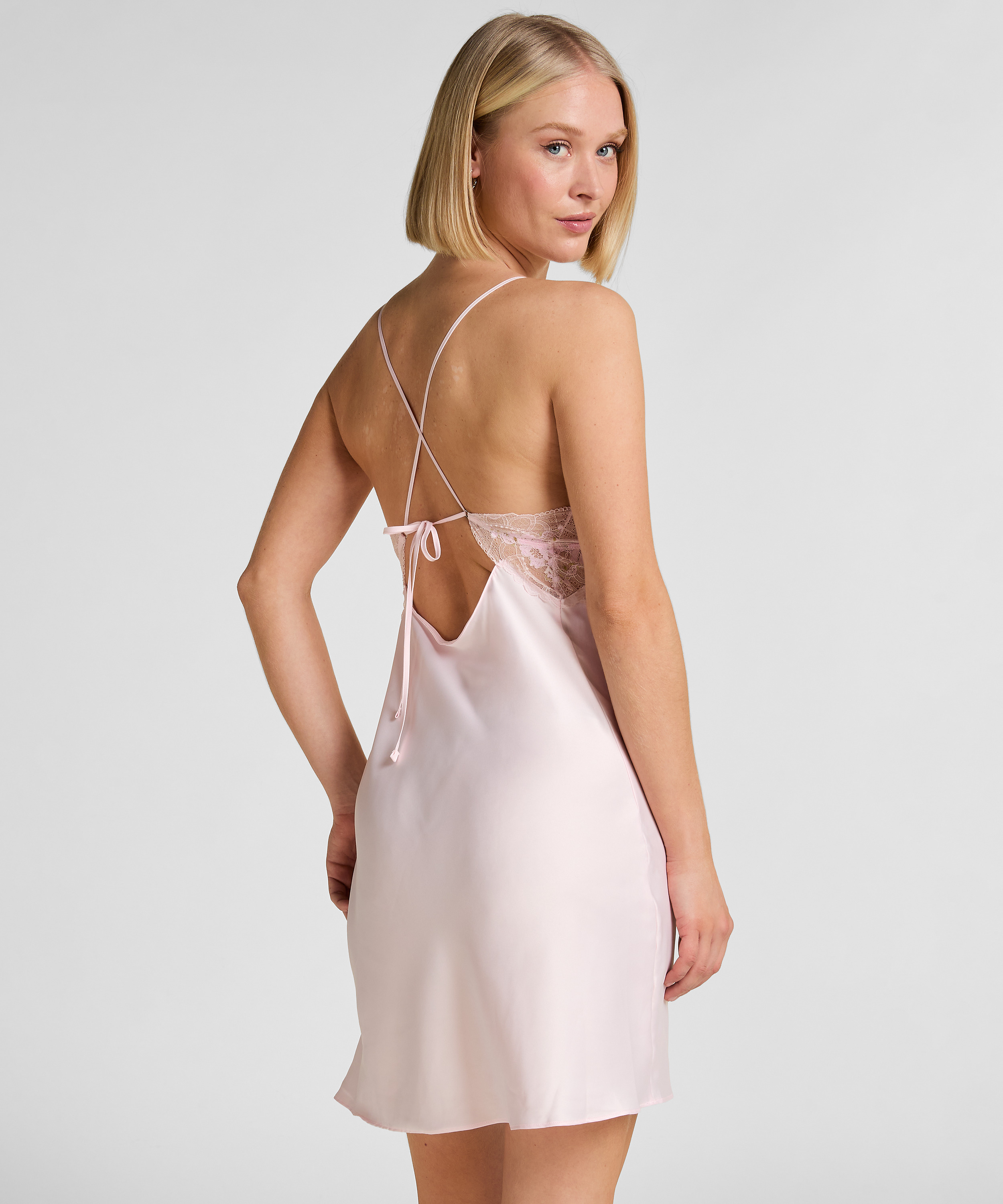 Satynowa Koszulka Nocna Miri, R&oacute;żowy, main