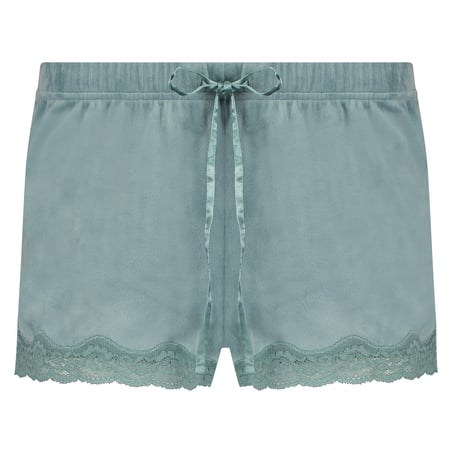 Szorty piżamowe Velours Scallop Lace, Zielony