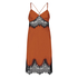 Lace Satin Slip Dress, Czerwony