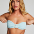 G&oacute;ra od bikini typu bandeau Crinkle, Niebieski