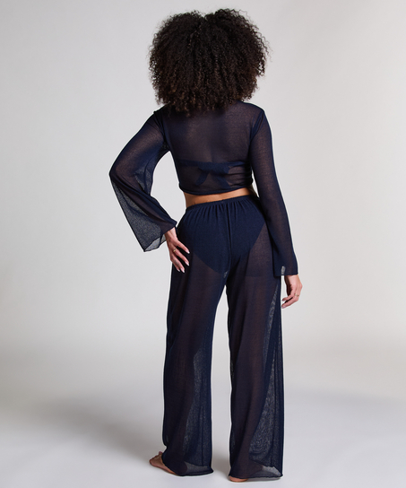 Plażowe dzianinowe spodnie, Niebieski