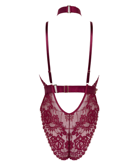 Body z otwartym krokiem Brandy Private, Czerwony