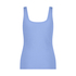 Podkoszulek prążkowany z koronką, Niebieski