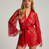 Kimono z koronką Isabelle, Czerwony