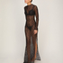 Halka Allover Lace, Czarny