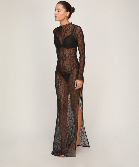Halka Allover Lace, Czarny