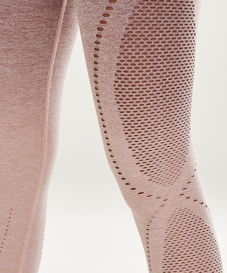 HKMX High waisted sports leggings round-knit ombre, Różowy