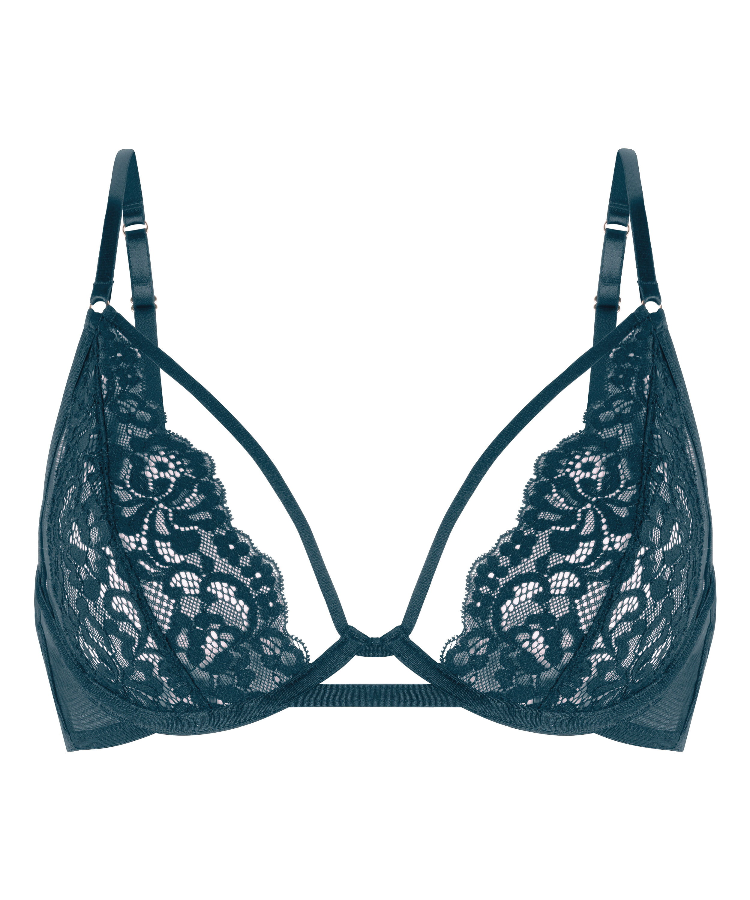 Nieusztywniany biustonosz z fiszbinami Cinnamon, Niebieski