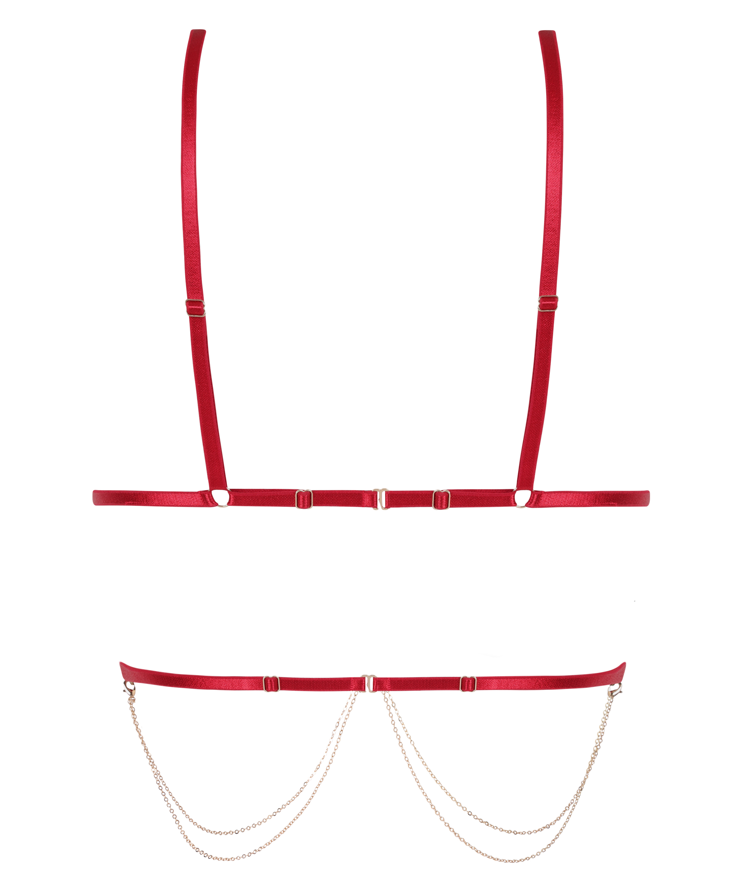 Chain Top Bralette, Czerwony, main