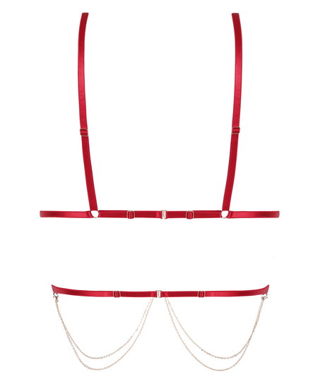 Chain Top Bralette, Czerwony