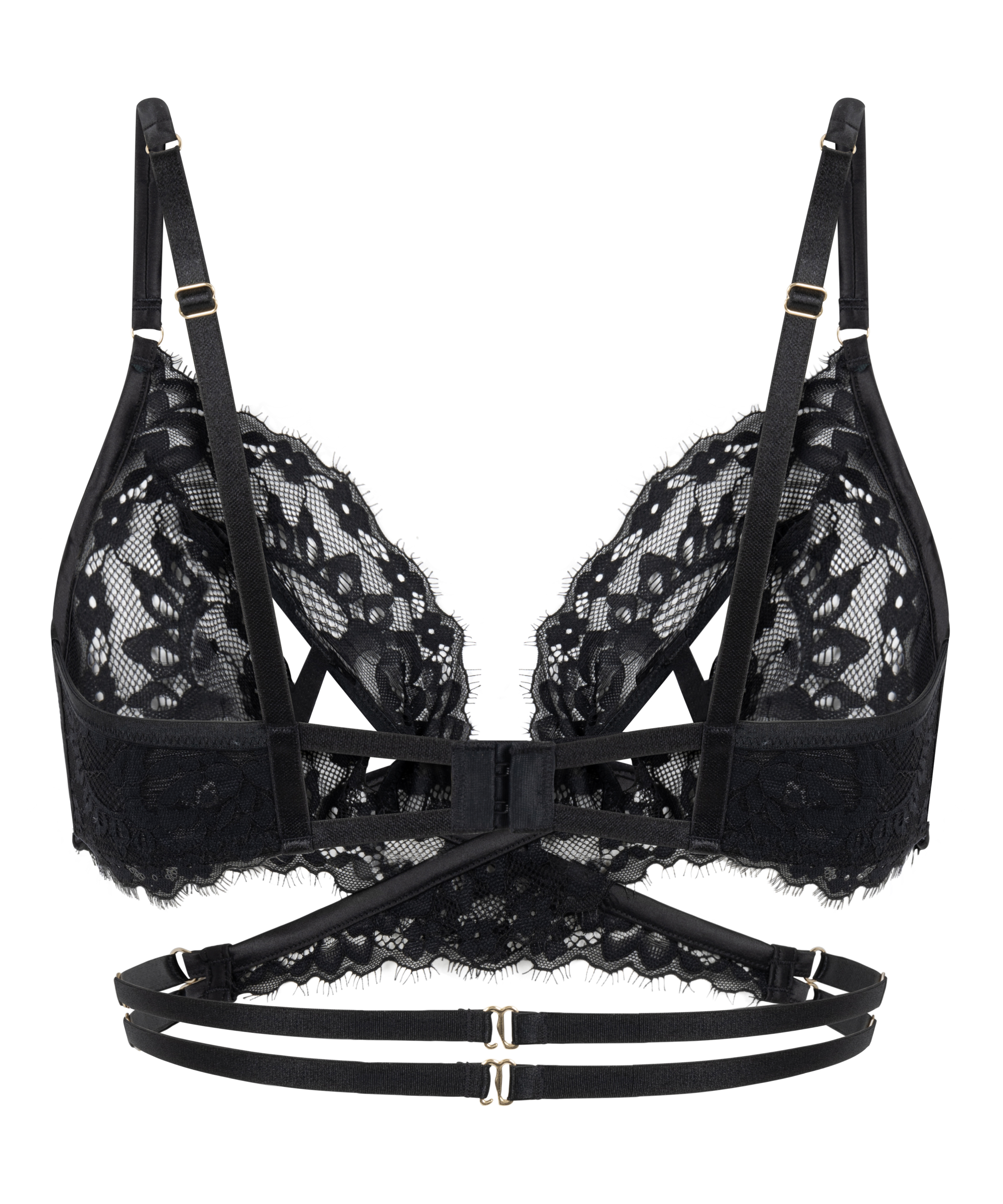 Otwarty biustonosz bralette Anna, Czarny, main