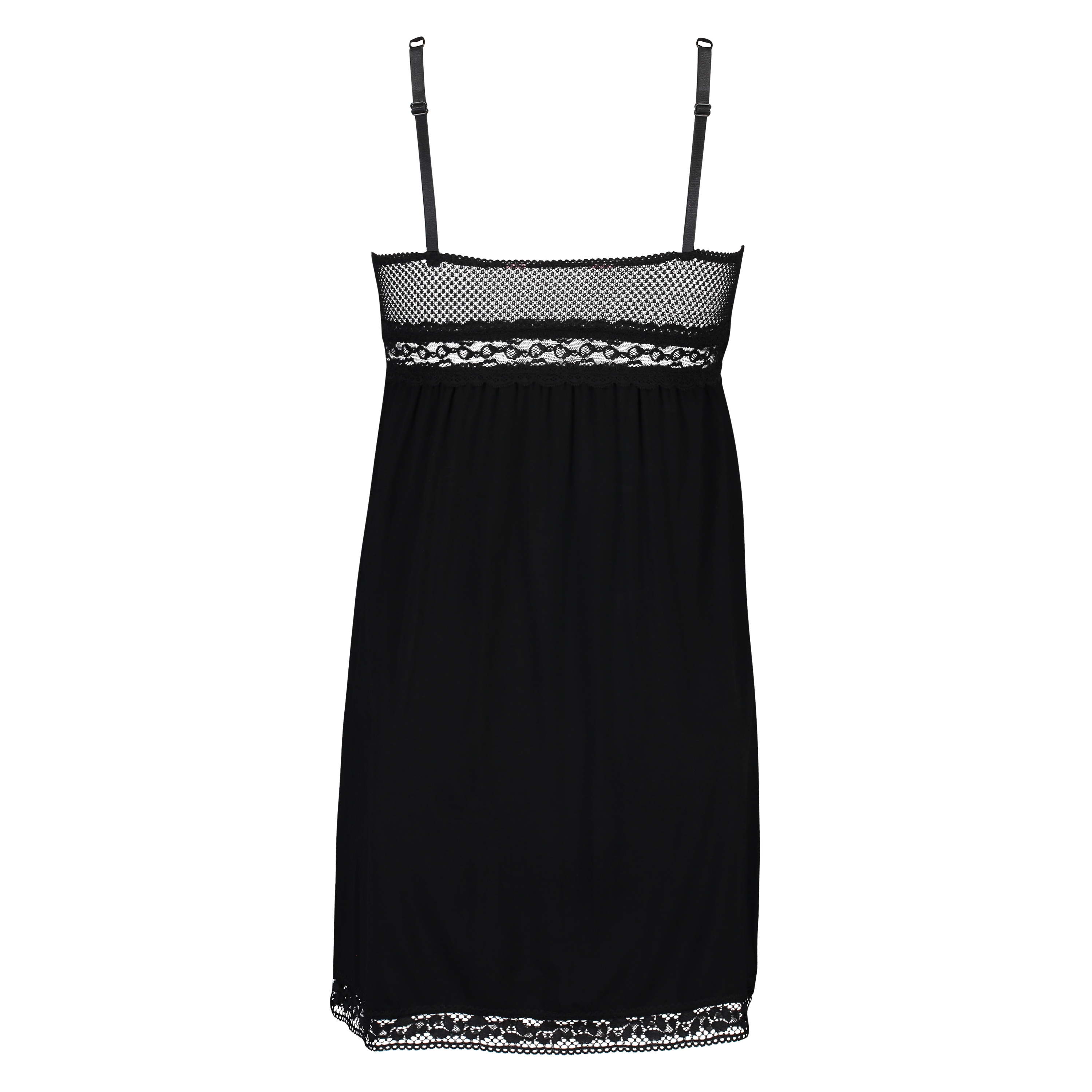 Graphic Lace slipdress, Czarny, main