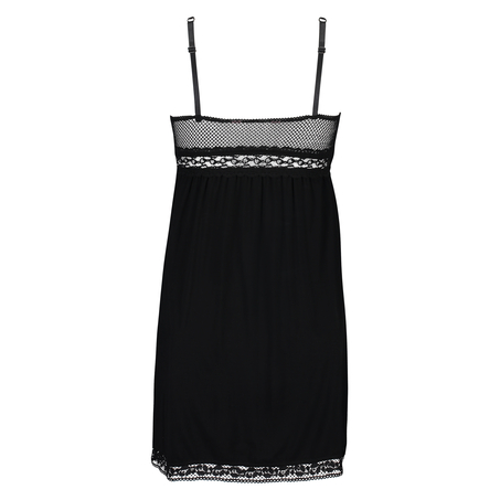 Graphic Lace slipdress, Czarny
