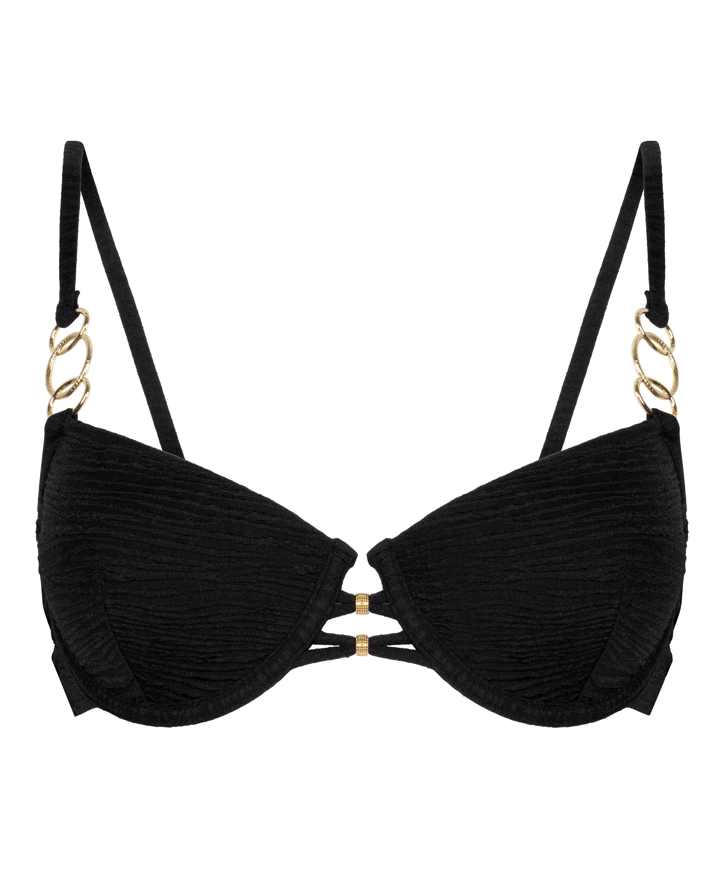 Biustonosz bikini z usztywnieniem Bahamas, Czarny
