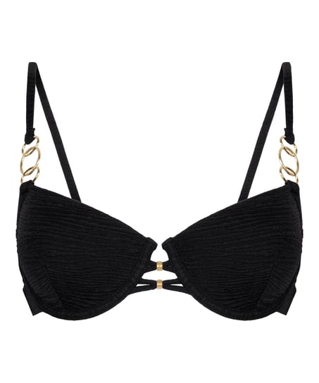 Biustonosz bikini z usztywnieniem Bahamas, Czarny
