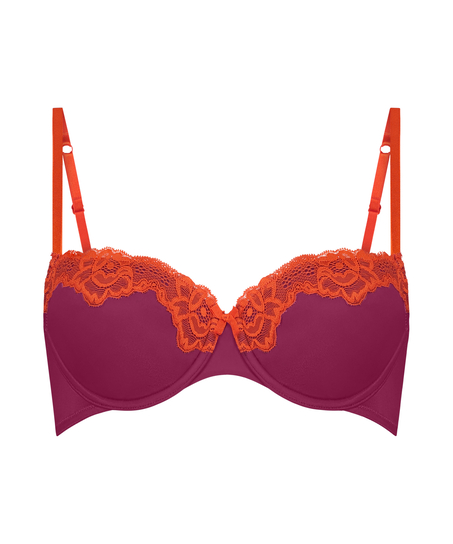 Biustonosz usztywniany z fiszbinami Lace & Shine, R&oacute;żowy