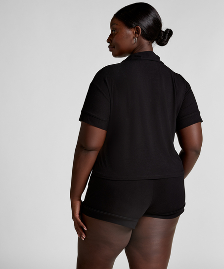 Narzutka Essential z dżerseju z krótkim rękawem, Czarny