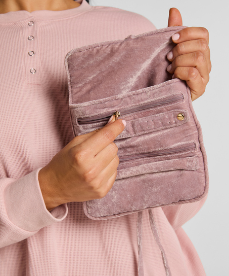 Worek na biżuterię z koralikami, Różowy