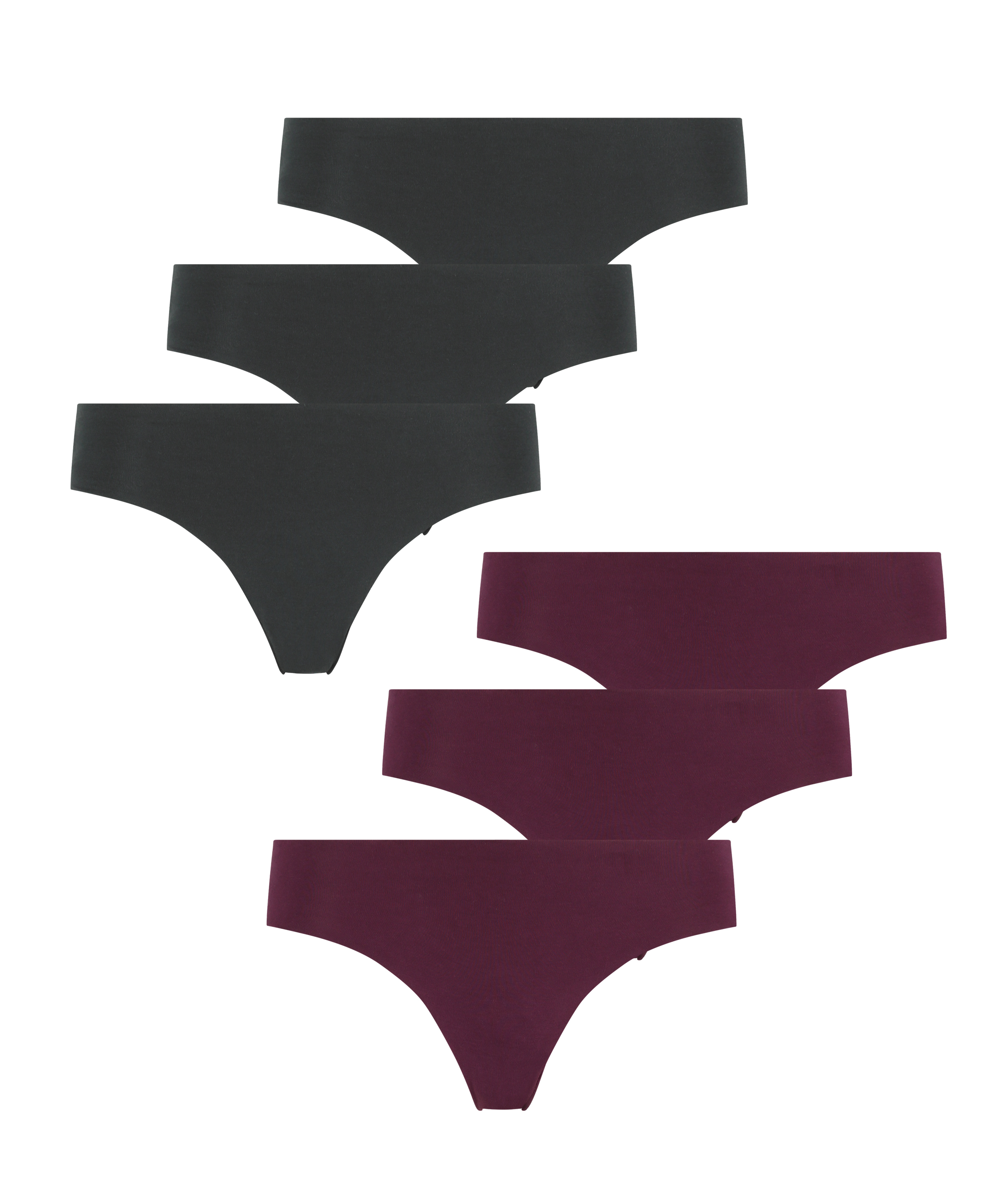 6-pak niewidzialnych, brazylijskich bawełnianych majtek, Niebieski, main