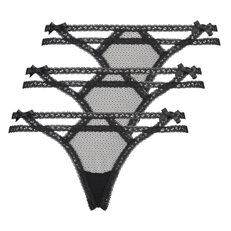 3-pack Itzel string, Czarny