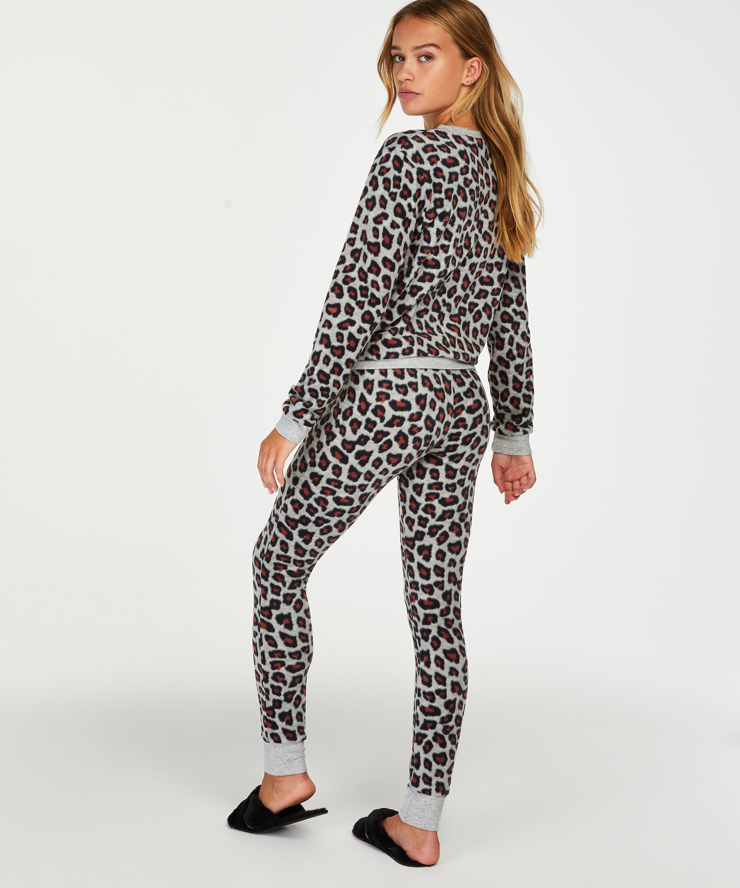 Micro Fleece Leggings, Szary, main