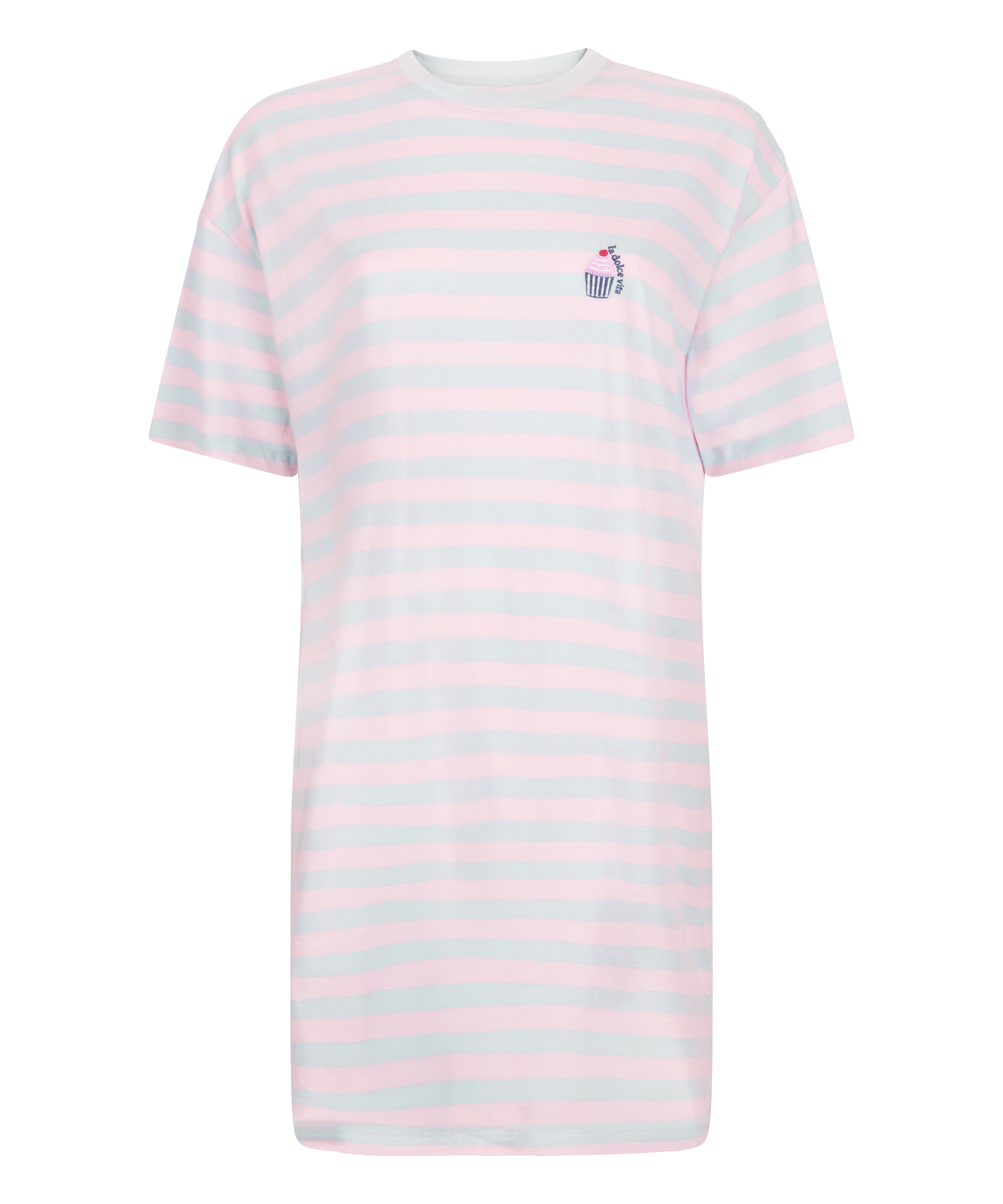 Koszula nocna z okrągłym dekoltem, Niebieski, main