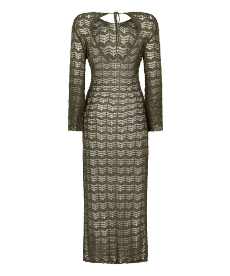 Szydełkowa sukienka Maxi, Zielony