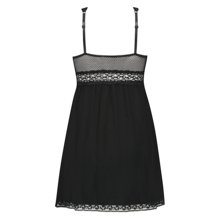 Graphic Lace slipdress, Czarny