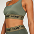 Biustonosz sportowy HKMX The Crop Logo Level 1, Zielony