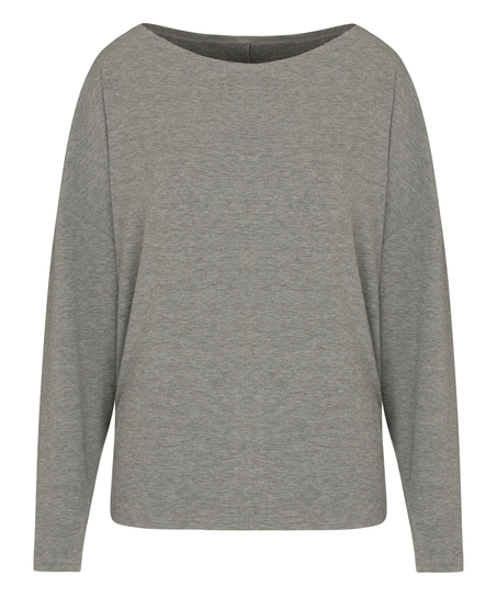 Top z Długim Rękawem Premium Rib Batwing, Szary