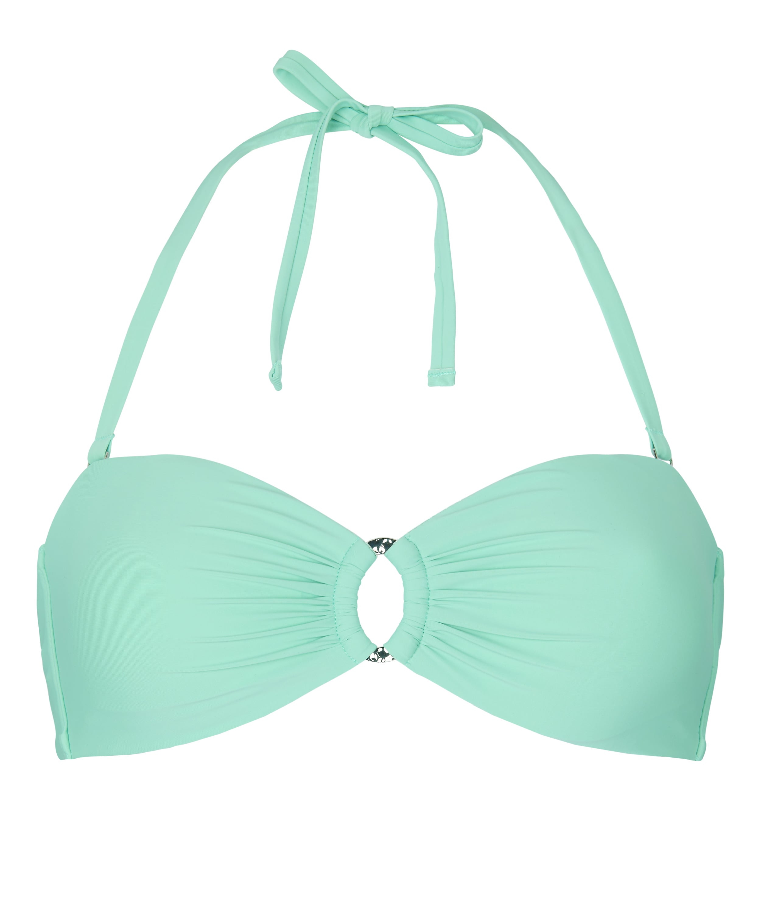 Luksusowy Top Bikini Bandeau z K&oacute;łkiem, Zielony, main