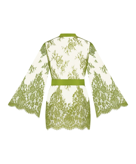 Kimono z koronką Isabelle, Zielony