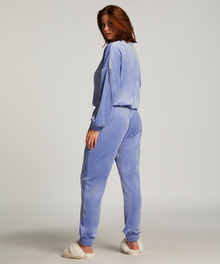 Spodnie z welurowego dresu, Niebieski