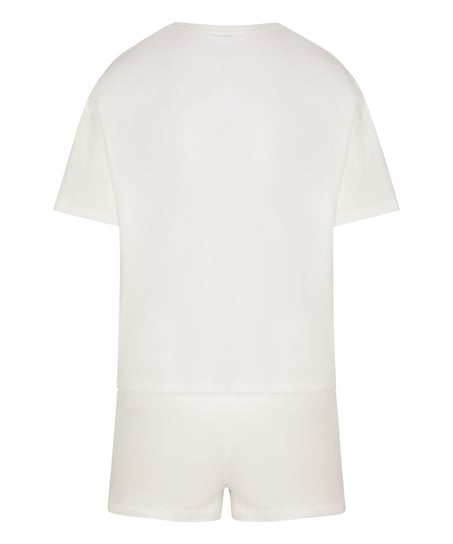 Zestaw piżamowy z bawełny, Biały