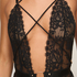 Body z otwartym krokiem Brandy Private, Czarny