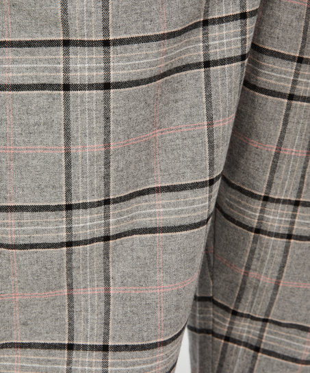 Twillowe spodnie od piżamy w kratę Petite, Szary