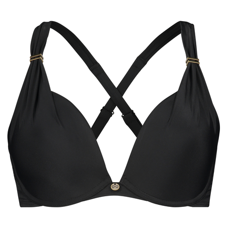 Usztywniona g&oacute;ra od bikini z fiszbinami Sunset Dreams - miseczki E+, Czarny