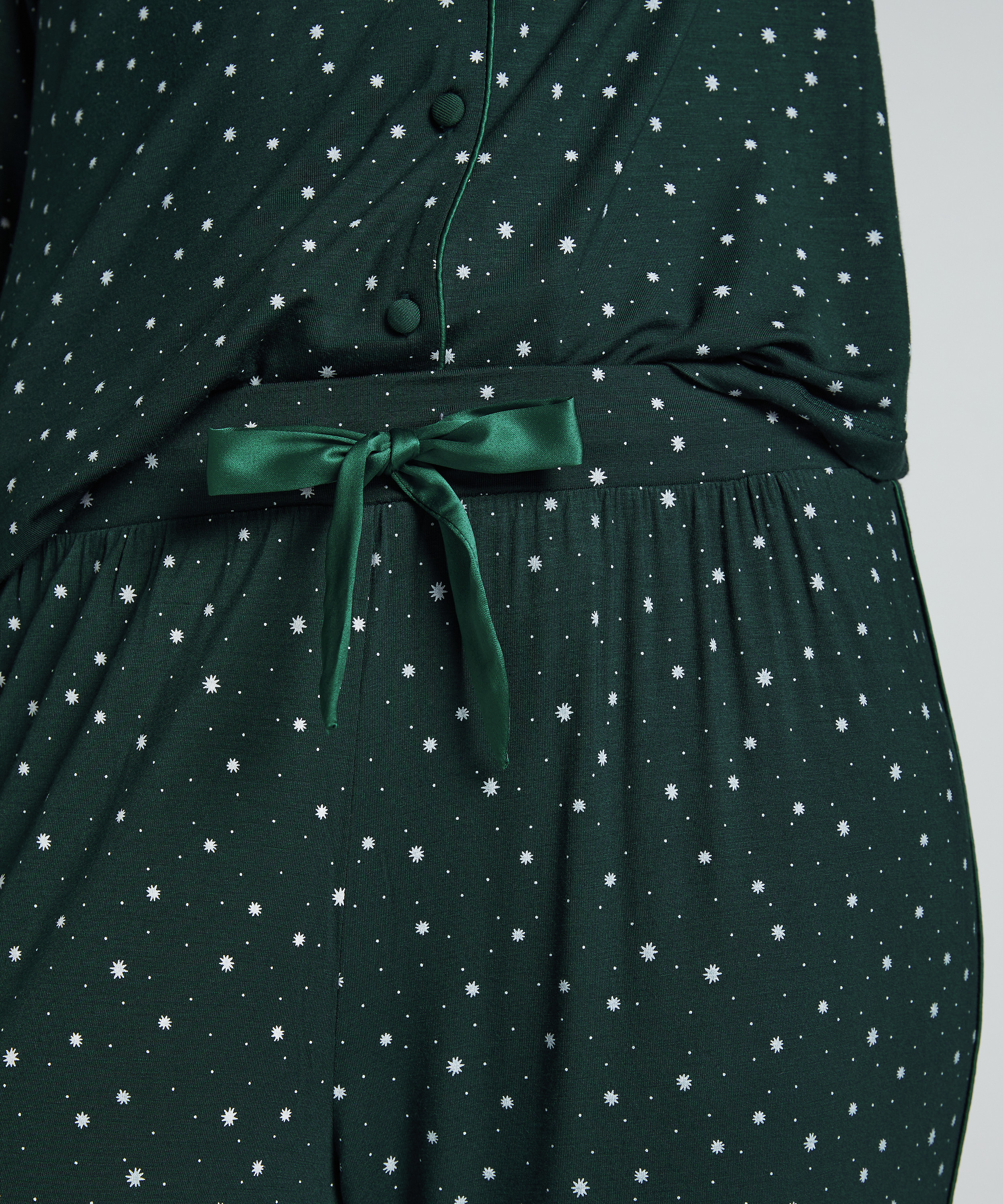 Spodnie piżamowe z dżerseju, Zielony, main