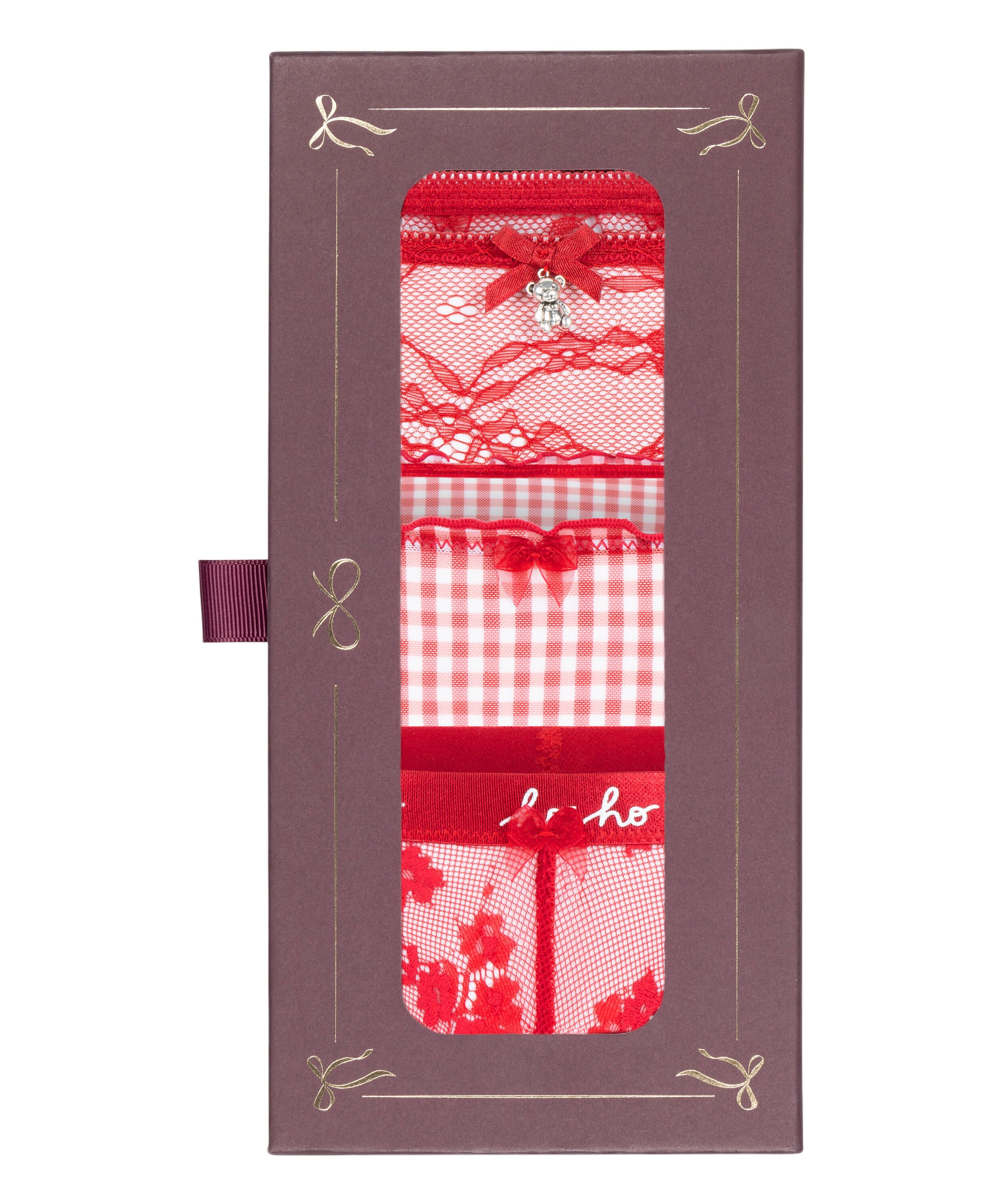 Zestaw prezentowy ze stringami świątecznymi, Czerwony