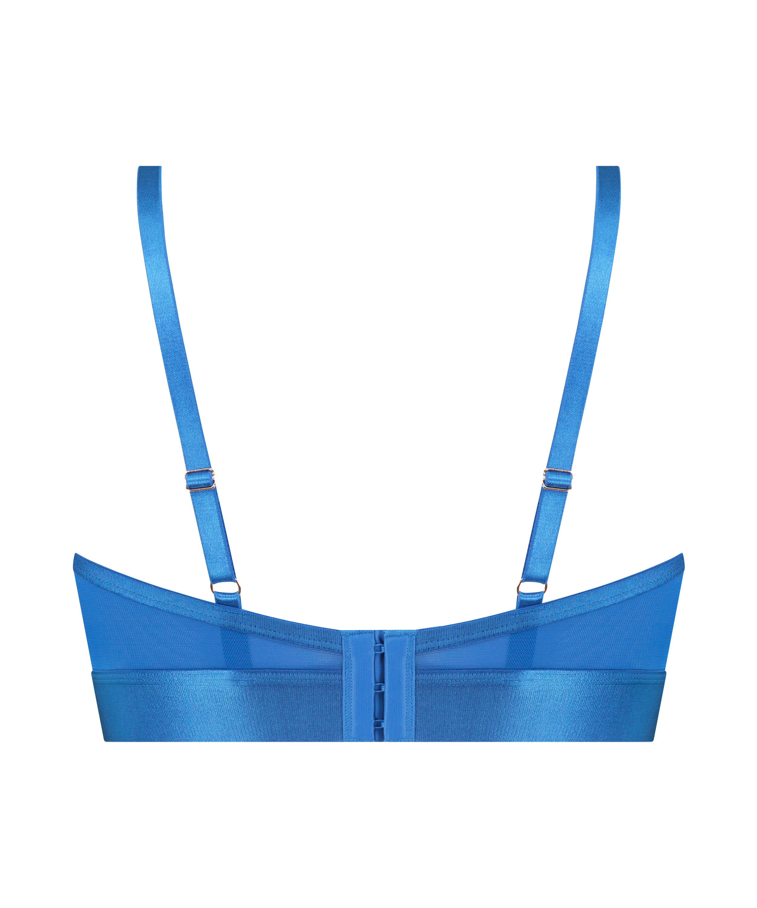 Nieusztywniany biustonosz z fiszbinami longline Pleasure, Niebieski, main