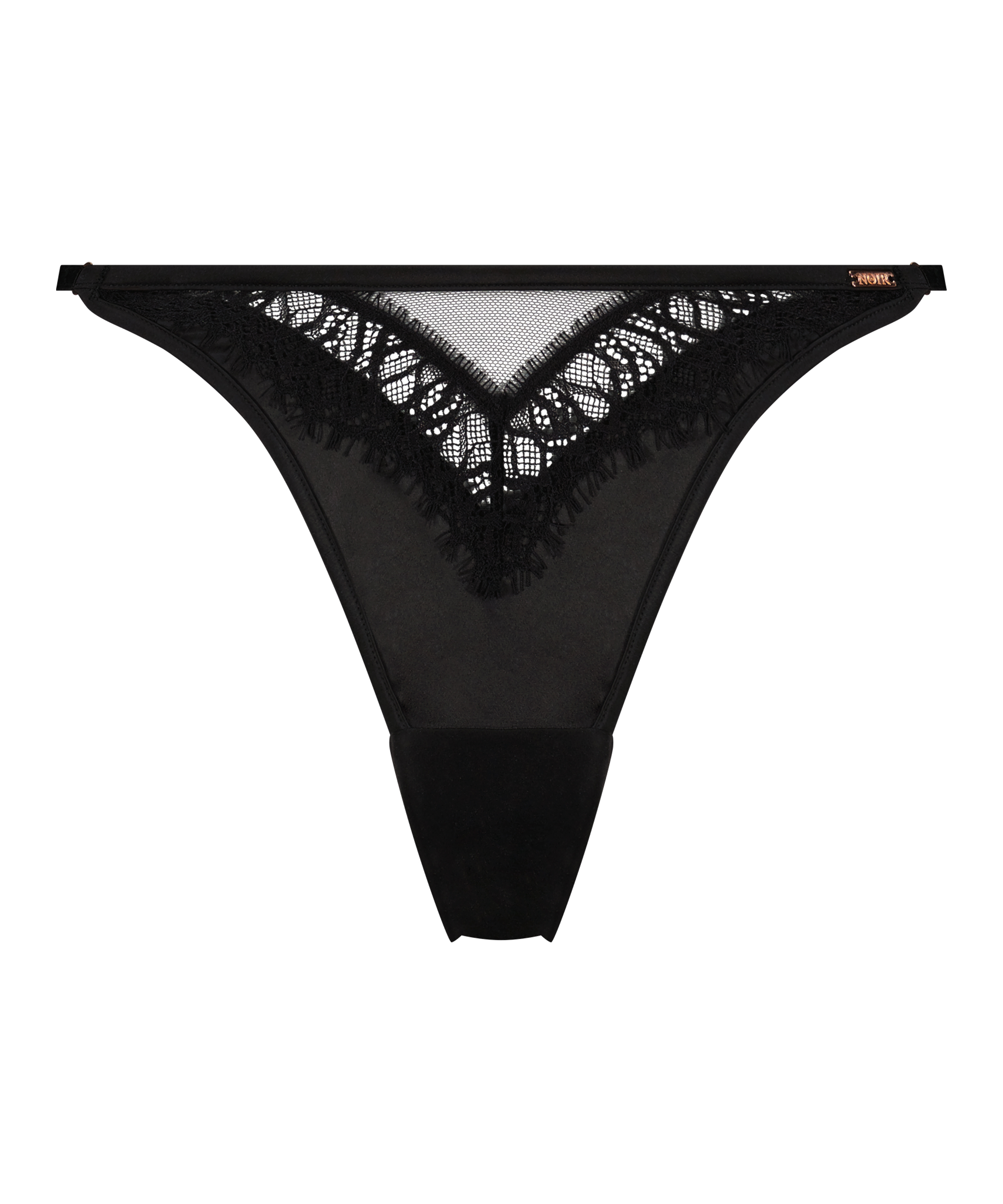 Majtki brazylijskie z wysokim wycięciem Aiko, Czarny, main