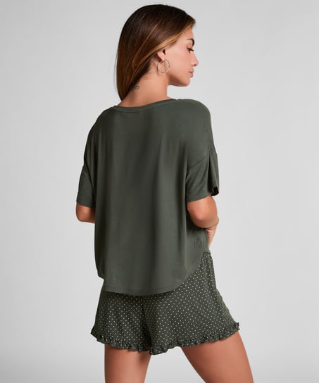 Dżersejowy zestaw piżamowy, Zielony