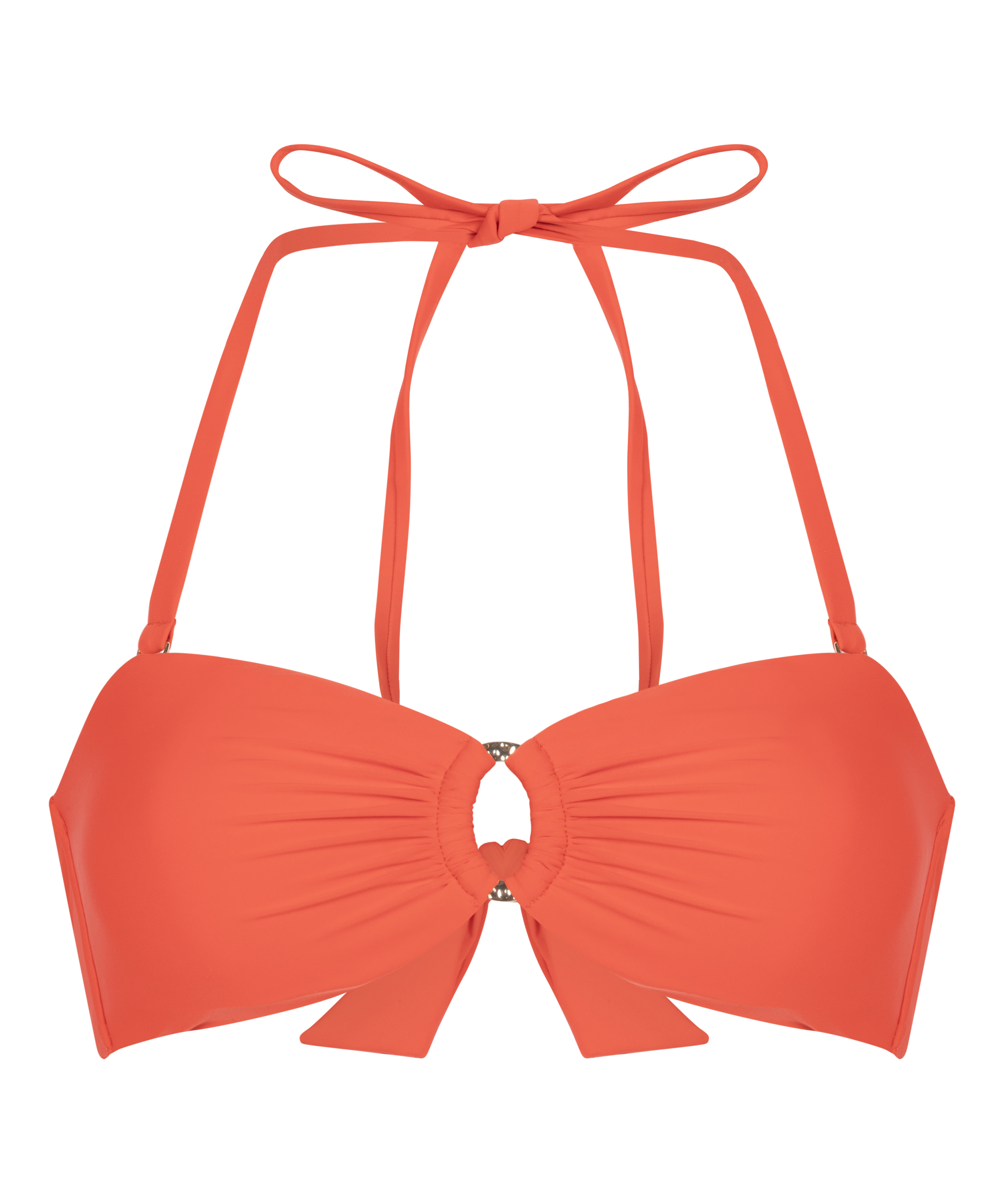 Luksusowy Top Bikini Bandeau z K&oacute;łkiem, Czerwony, main