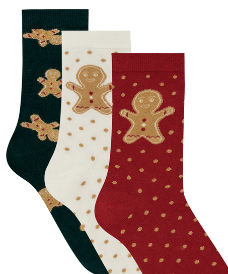 3 pary skarpet Giftpack, Zielony