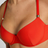 Luksusowy Biustonosz Bikini z Fiszbinami i Wkładkami, Czerwony